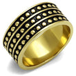 TK2312 IP Gold(Ion Plating) Stainless Steel Ring with Epoxy in Jet