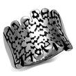TK2500 High polished (no plating) Stainless Steel Ring with Epoxy in Jet