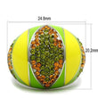 TK266 High polished (no plating) Stainless Steel Ring with Top Grade Crystal in Multi Color