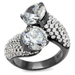 TK2674 IP Light Black  (IP Gun) Stainless Steel Ring with AAA Grade CZ in Clear