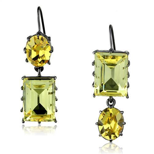 TK2709 IP Light Black  (IP Gun) Stainless Steel Earrings with Top Grade Crystal in Multi Color