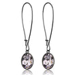 TK2719 IP Light Black  (IP Gun) Stainless Steel Earrings with Top Grade Crystal in Light Peach