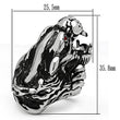 TK330 High polished (no plating) Stainless Steel Ring with Top Grade Crystal in Ruby