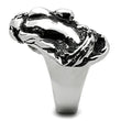 TK330 High polished (no plating) Stainless Steel Ring with Top Grade Crystal in Ruby