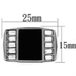 TK712 High polished (no plating) Stainless Steel Ring with Top Grade Crystal in Clear