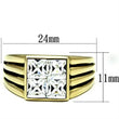 TK769 IP Gold(Ion Plating) Stainless Steel Ring with Top Grade Crystal in Clear