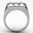 TK920 High polished (no plating) Stainless Steel Ring with Top Grade Crystal in Clear