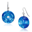 VL069 IP rhodium (PVD) Brass Earrings with Synthetic in Blue Topaz